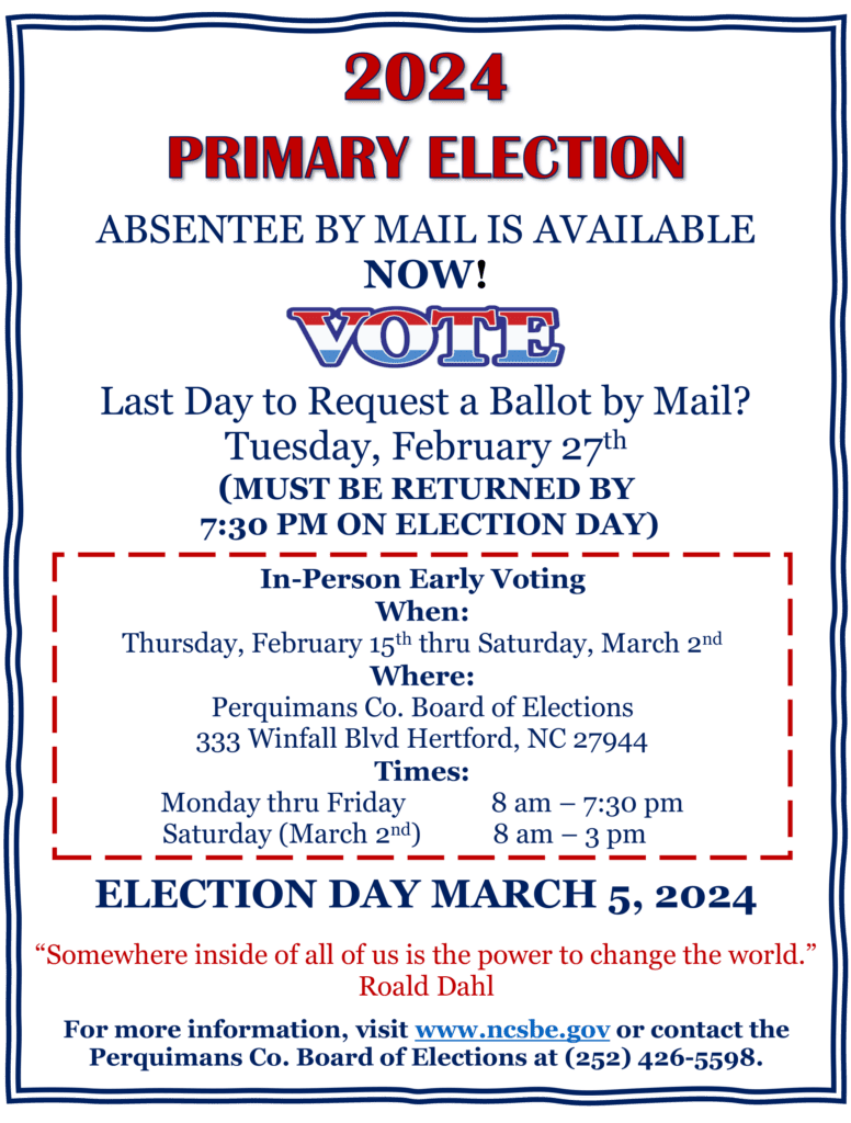 2024 Primary Election Informative Poster